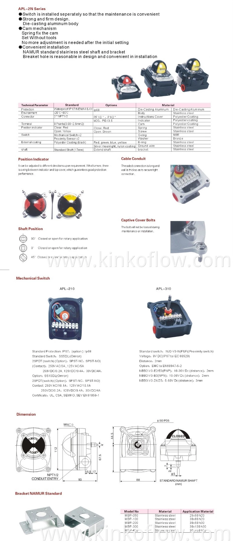 APL210 Series Limit Switch Box