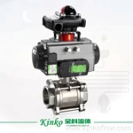 CF8 1/2"-4" Stainless steel pneumatic three-piece ball valve