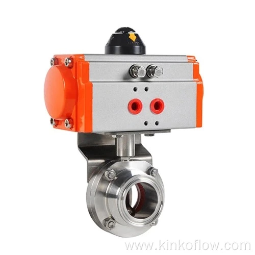 CF8 Pneumatic Sanitary Quick Installation Butterfly Valve