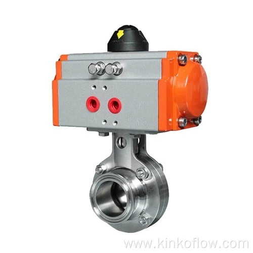 CF8 Pneumatic Sanitary Quick Installation Butterfly Valve