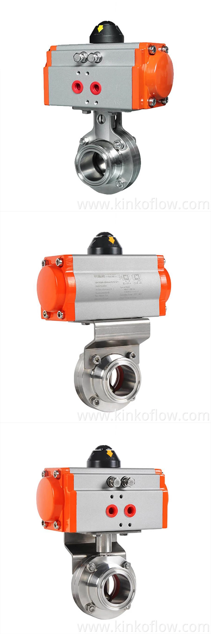 CF8 Pneumatic Sanitary Quick Installation Butterfly Valve