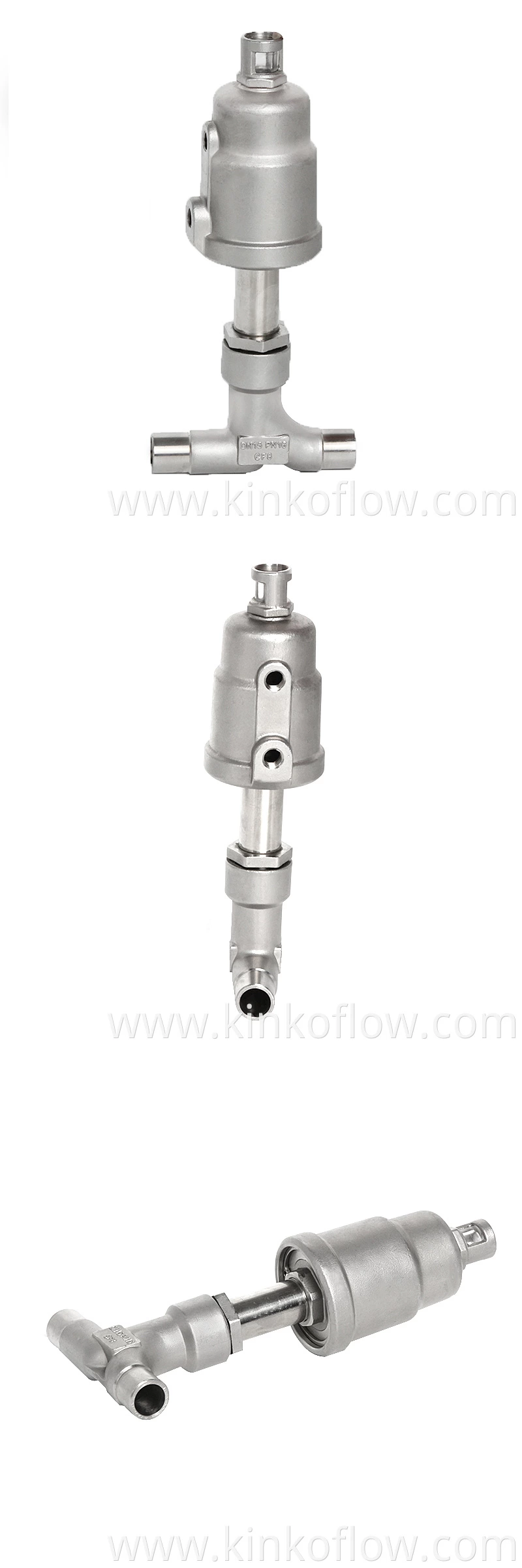 CF8 Stainless Steel Welded Pneumatic Angle Seat Valve