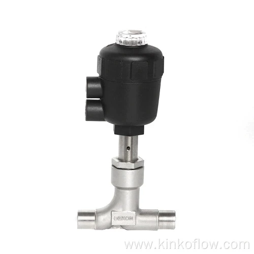 CF8 Welded Plastic Head Pneumatic Angle Seat Valve