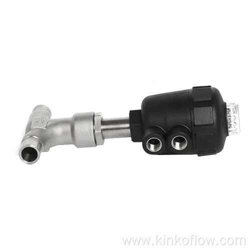CF8 Welded Plastic Head Pneumatic Angle Seat Valve