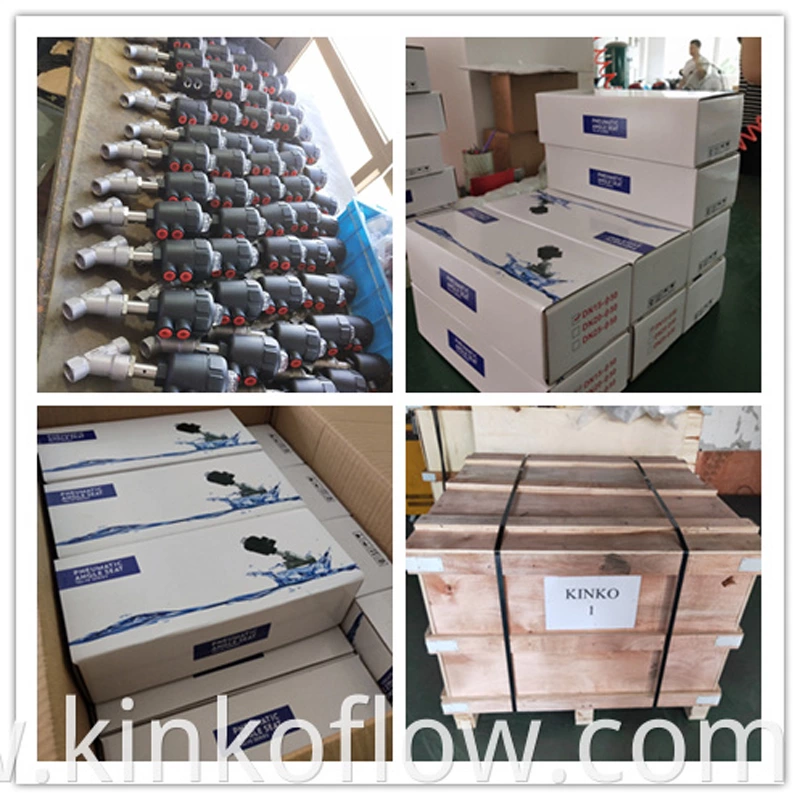 CF8 Welded Plastic Head Pneumatic Angle Seat Valve