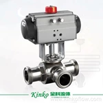 CF8M Pneumatic Sanitary Three-way Quick Ball Valve