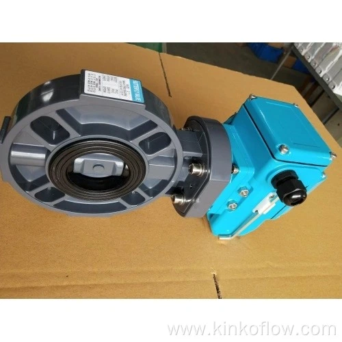 Electric Pair Clamp UPVC Butterfly Valve