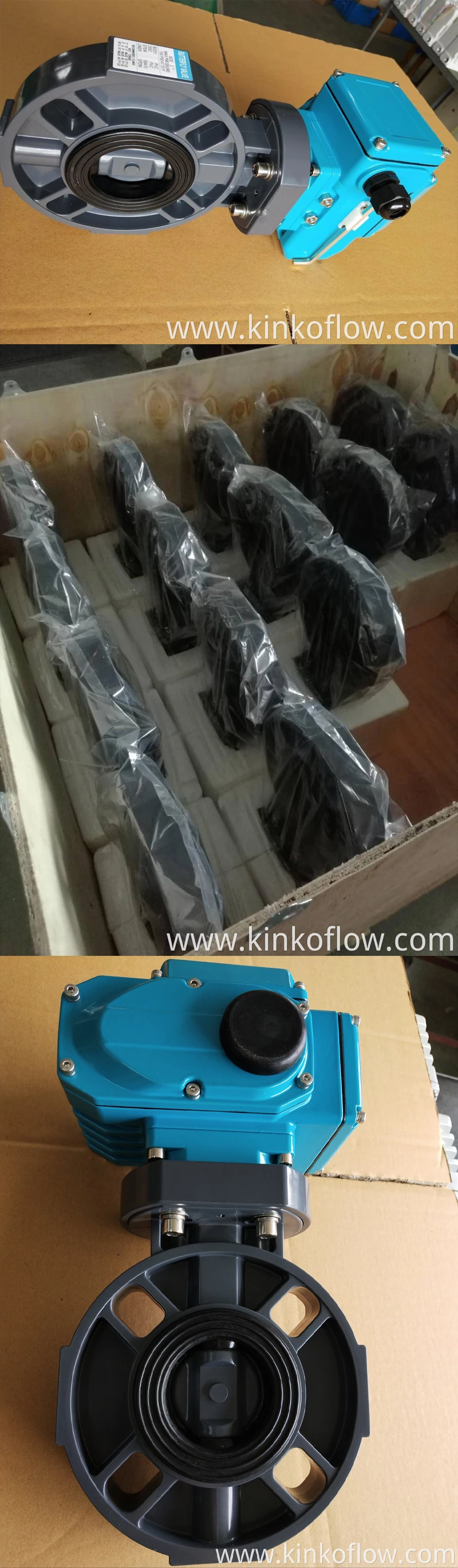 Electric Pair Clamp UPVC Butterfly Valve