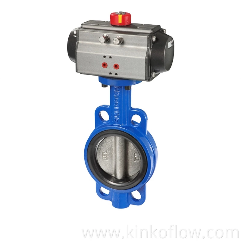 Gray Cast Iron DN40-600 Pneumatic Butterfly Valve