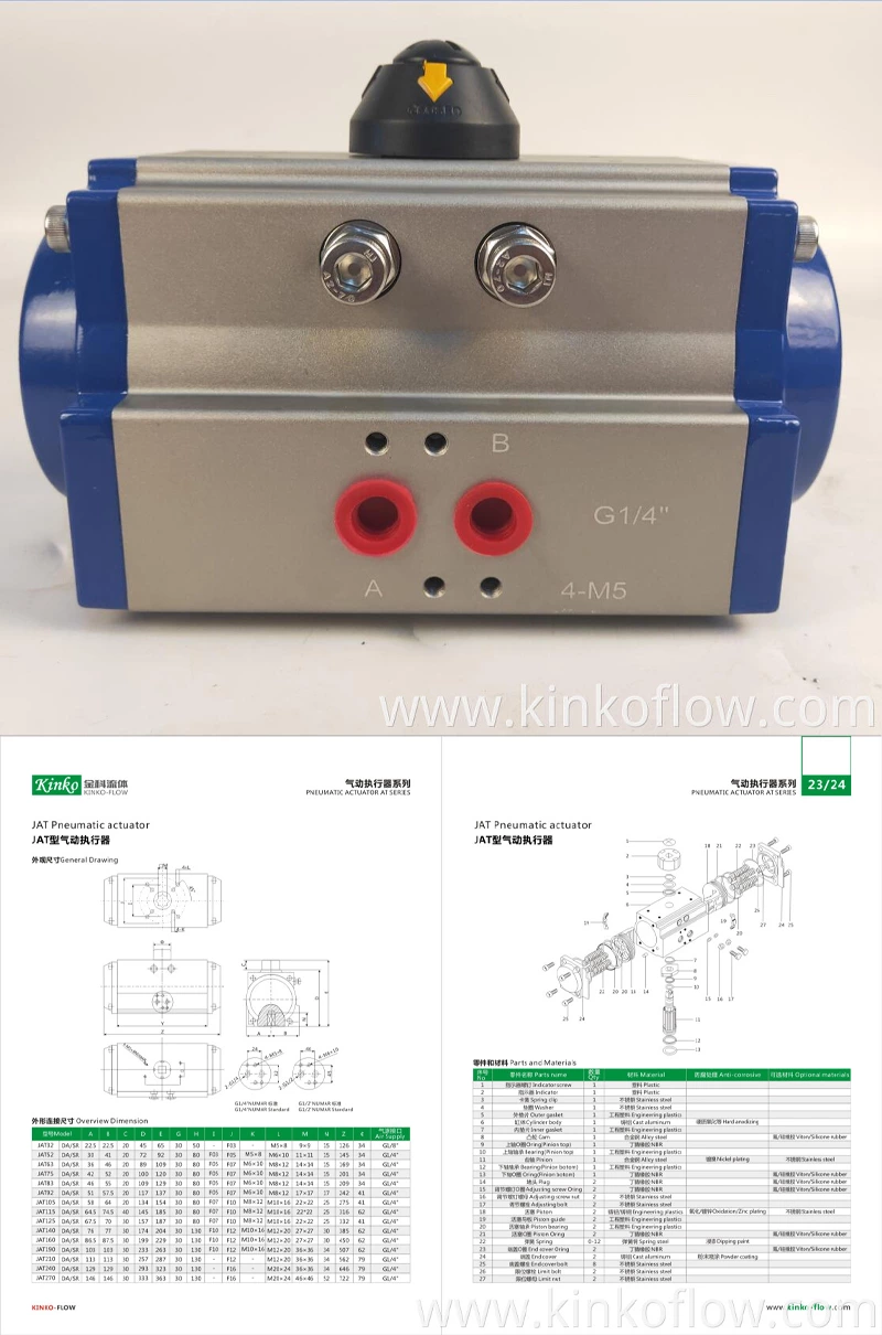 KK Double Single Acting Pneumatic Valve Actuator