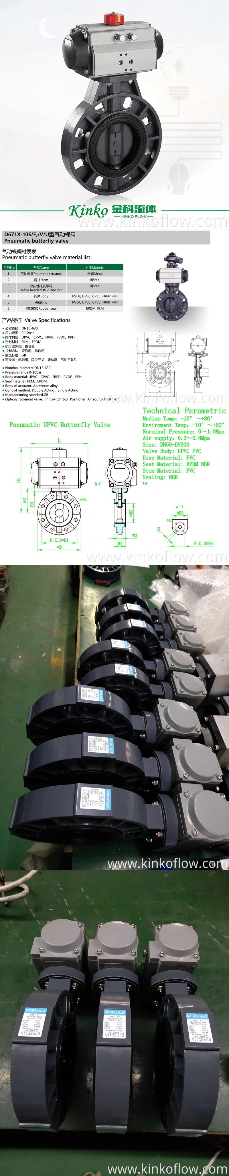 Pneumatic UPVC Butterfly Valve