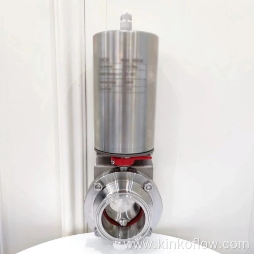 Vertical Type Pneumatic Actuator Sanitary Butterfly Valve