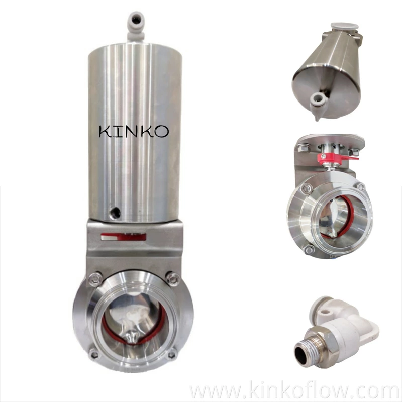 Vertical Type Pneumatic Actuator Sanitary Butterfly Valve